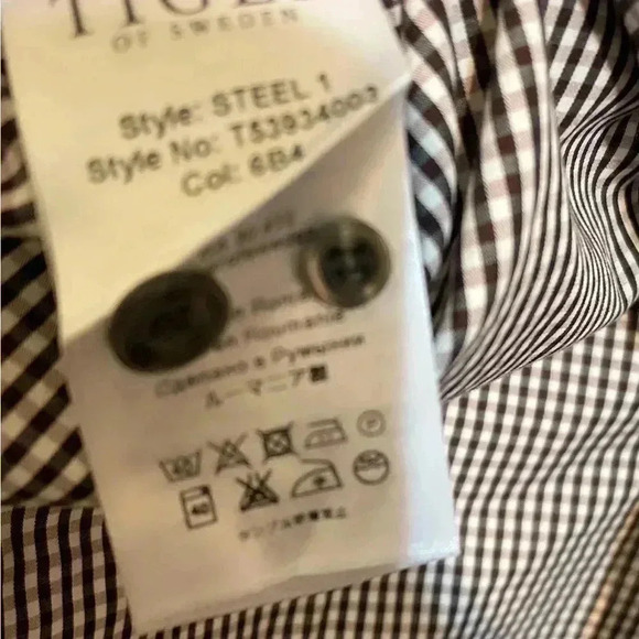 Tiger of Sweden black and white striped long sleeve button  down dress shirt 41 - Picture 4 of 4
